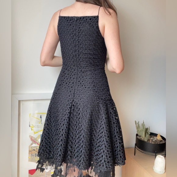 Y2k black eyelet lace dress from designer Dinh Bà / small / made in Canada - Picture 11 of 11